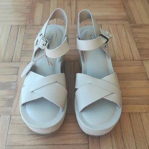 New genuine leather and suede wedges sandals